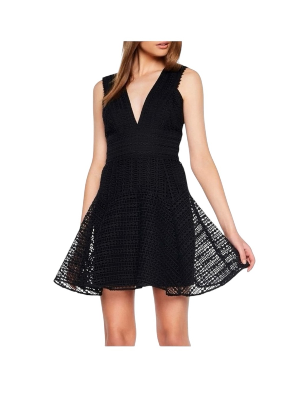 new Bardot ♥︎ Fit & Flare Lace Mini Cocktail Dress ♥︎ Black Tie Red Carpet ♥︎ M - Picture 13 of 16